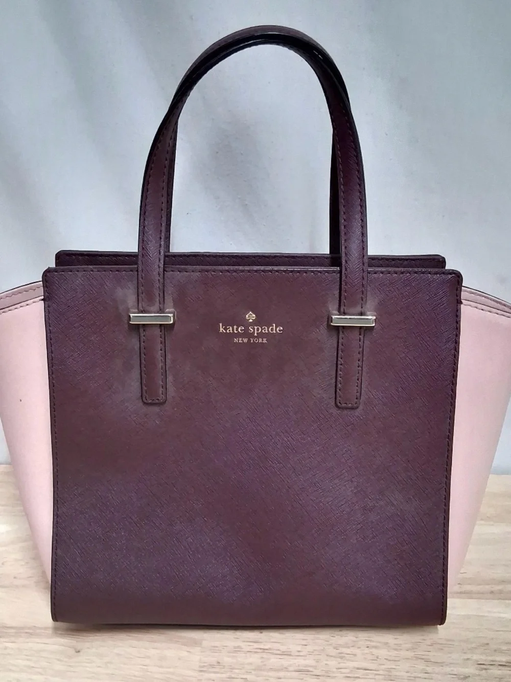 kate spade Two-Tone Plum and Blush Leather Tote